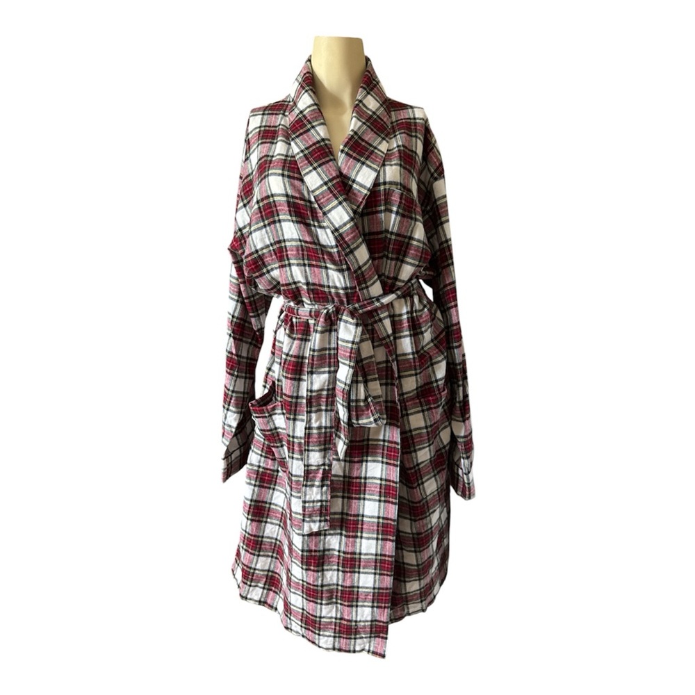 LL Bean Scotch Robe Multicolor Tartan Plaid Flannel 100% Cotton Lounge Men’s M